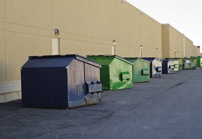 commercial waste containers ready for job site disposal in Atherton